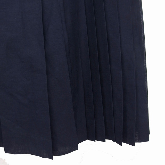 ROPE’(ロペ)のロペ ROPE プリーツスカート ひざ丈 無地 シンプル 9 ネイビー 紺 レディースのスカート(ひざ丈スカート)の商品写真