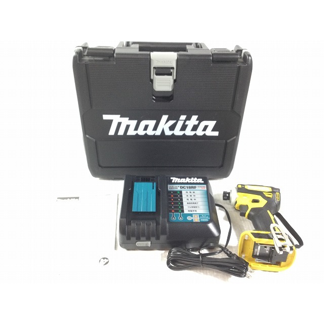 ☆未使用品 セットばらし品☆makita マキタ 18V充電式インパクトドライバ TD172D 黄色 充電器(DC18RF)付き ケース付き 67995