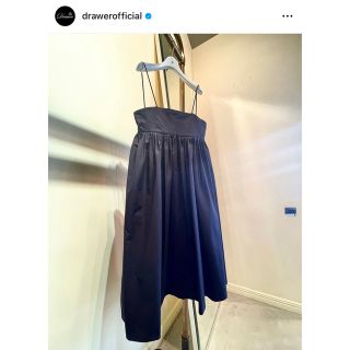 Drawer - ドゥロワー コットンタックサロペットスカート 36の通販 by