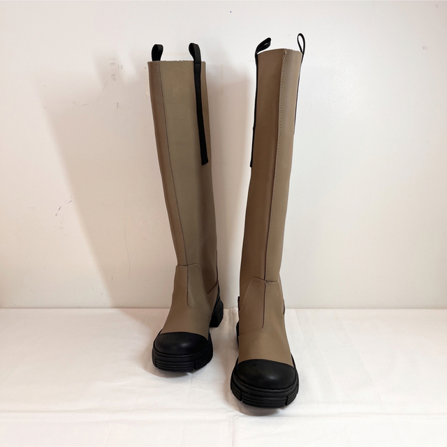 GANNI ガニー ラバーロングブーツ 長靴 ブラウン 22-22.5cm 【最安値