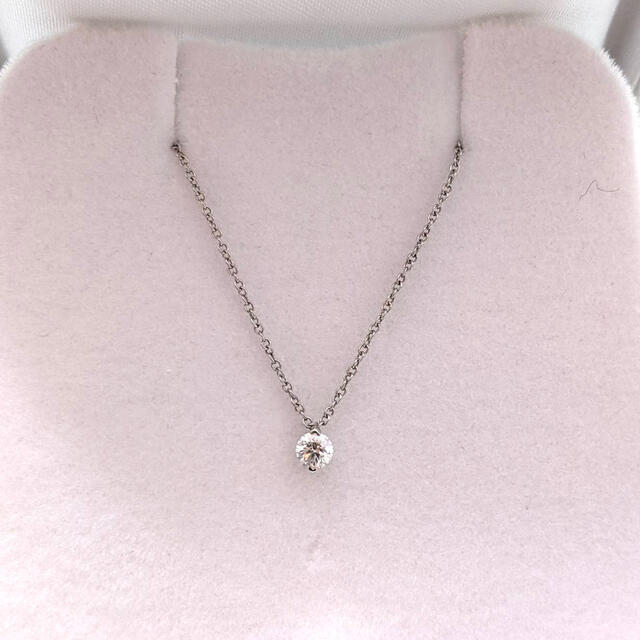 スタージュエリー 一粒ダイヤ ネックレス Pt950 0.10ct 1