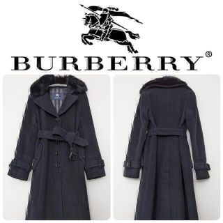 バーバリー(BURBERRY)のバーバリーロンドン  ファー付 ロングコート.(ロングコート)