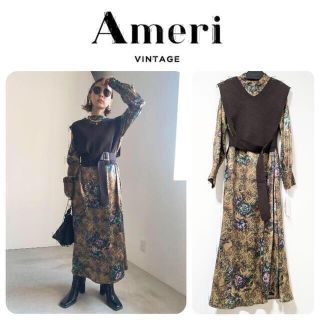 アメリヴィンテージ(Ameri VINTAGE)の新品AMERI UNDRESSED NATHALIE VEST SETDRESS(ロングワンピース/マキシワンピース)