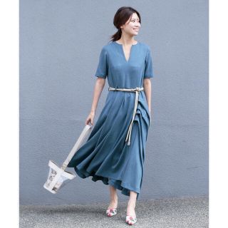 アメリヴィンテージ(Ameri VINTAGE)のAMERI OVERLAP TUCK DRESS(ロングワンピース/マキシワンピース)