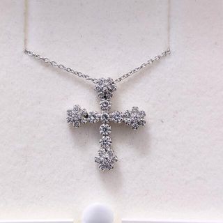 スタージュエリー(STAR JEWELRY)のスタージュエリー クロス チョーカー ネックレス Pt750 0.23ct(ネックレス)