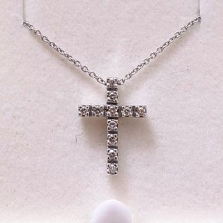 スタージュエリー(STAR JEWELRY)のスタージュエリー クロス チョーカー ネックレス K18 0.11ct(ネックレス)