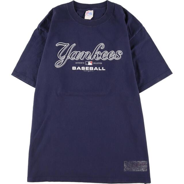 majestic MLB NEW YORK YANKEES ニューヨークヤンキース スポーツプリントTシャツ USA製 メンズL /eaa319791