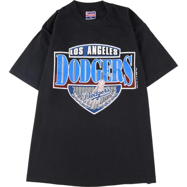90年代 TRENCH ULTRA MLB LOS ANGELES DODGERS ロサンゼルスドジャース スポーツプリントTシャツ USA製 メンズL ヴィンテージ /eaa319773