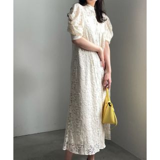 アメリヴィンテージ(Ameri VINTAGE)のAMERI 2WAY DRAPE SLEEVE EMBROIDERY DRESS(ロングワンピース/マキシワンピース)