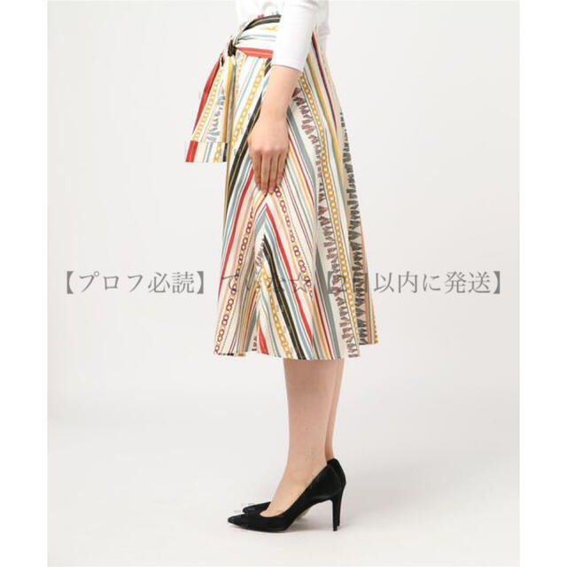 ANAYI(アナイ)のANAYI チェーンストライプフレアスカート レディースのスカート(ロングスカート)の商品写真
