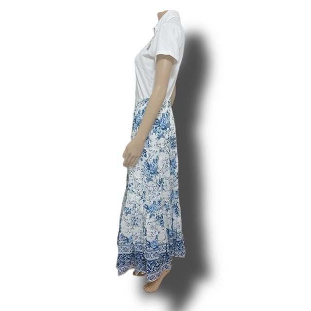 ZARA(ザラ)の【ZARA】花柄ロングスカート ホワイト ブルー  レディースのスカート(ロングスカート)の商品写真