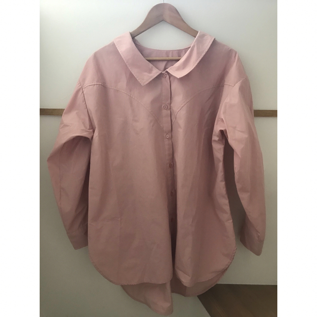 GRL(グレイル)のグレイル　前後差ラウンドヘムビッグシャツ　ピンク レディースのトップス(シャツ/ブラウス(長袖/七分))の商品写真