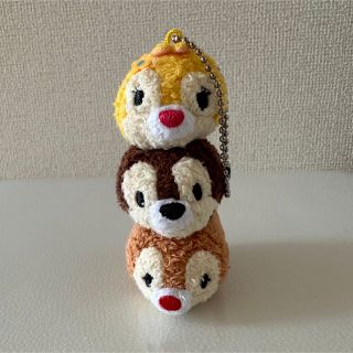 ディズニー(Disney)のディズニーツムツム  チップとデールとクラリスボールチェーン付きマスコット(キャラクターグッズ)