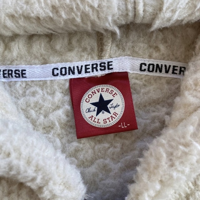 CONVERSE(コンバース)のCONVERSEワンポイント刺繍 ボア ビッグシルエット ハーフジップパーカー  メンズのトップス(パーカー)の商品写真