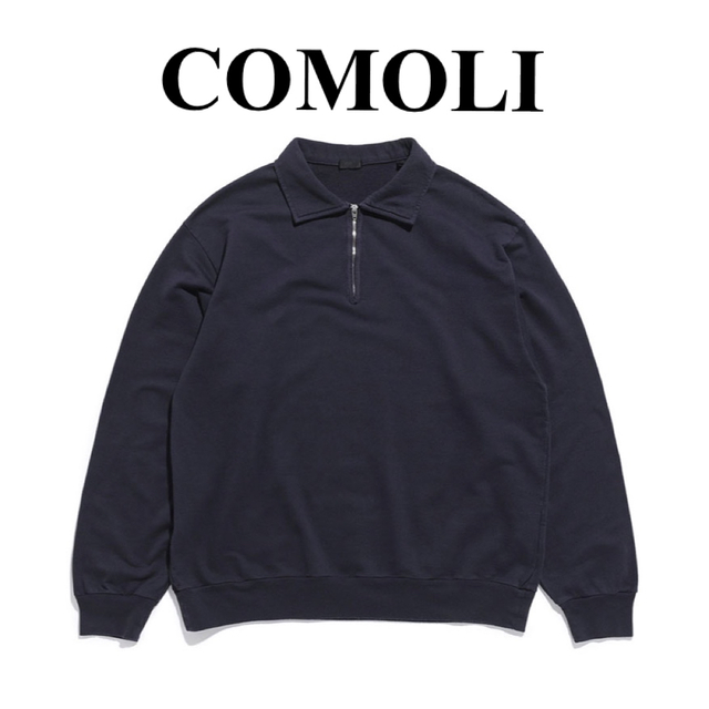 COMOLI 23ss コットンシルクジャージ ハーフジップPO 新品未使用Tシャツ/カットソー(七分/長袖)