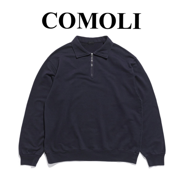 COMOLI - COMOLI 23ss コットンシルクジャージ ハーフジップPO 新品未