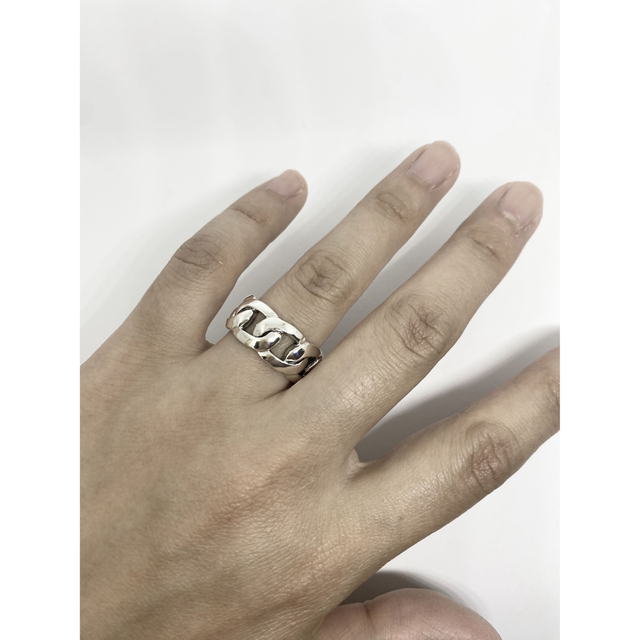 喜平　スターリングシルバー925リング  鎖　和　輪　銀　指輪 16号　オフO メンズのアクセサリー(リング(指輪))の商品写真