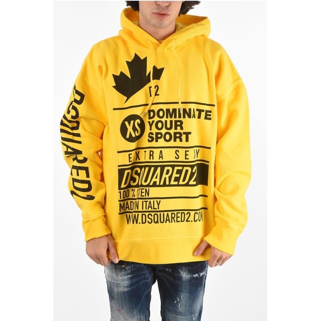 DSQUARED2 ディースクエアード パーカー イエロー Lサイズ New Arrival