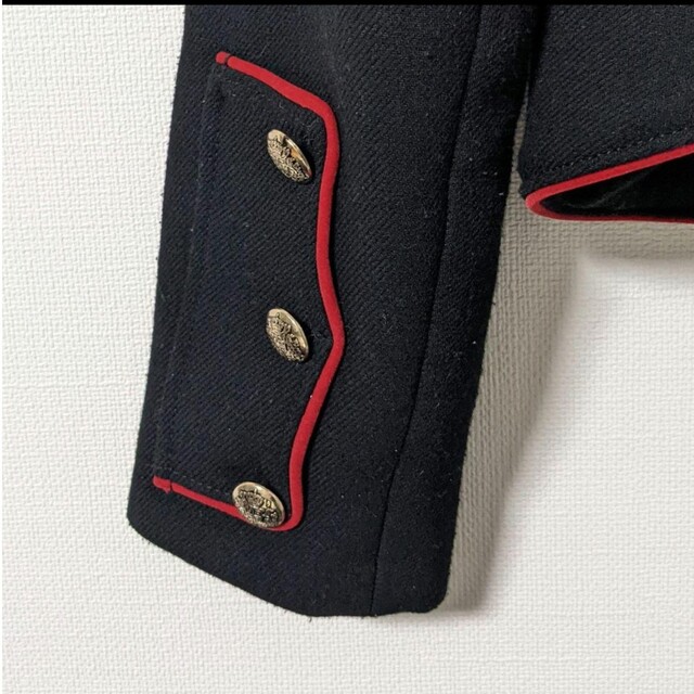ZARA ナポレオン 刺繍 金ボタン ノーカラー ジャケット 花 鳥 XL-