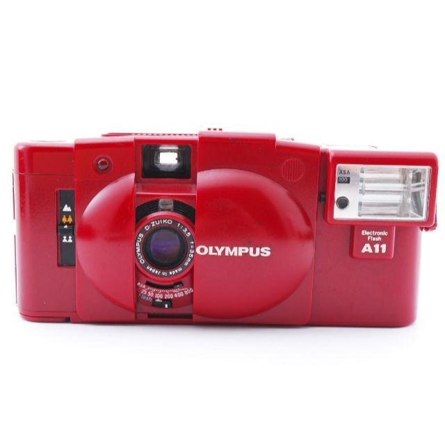 ❁完動品❁OLYMPUS オリンパス XA2+A11 フィルムカメラ レッド 赤