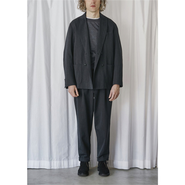 78cm股上comoli  コモリ 17AW ウールナイロン スラックスパンツ グレー 1