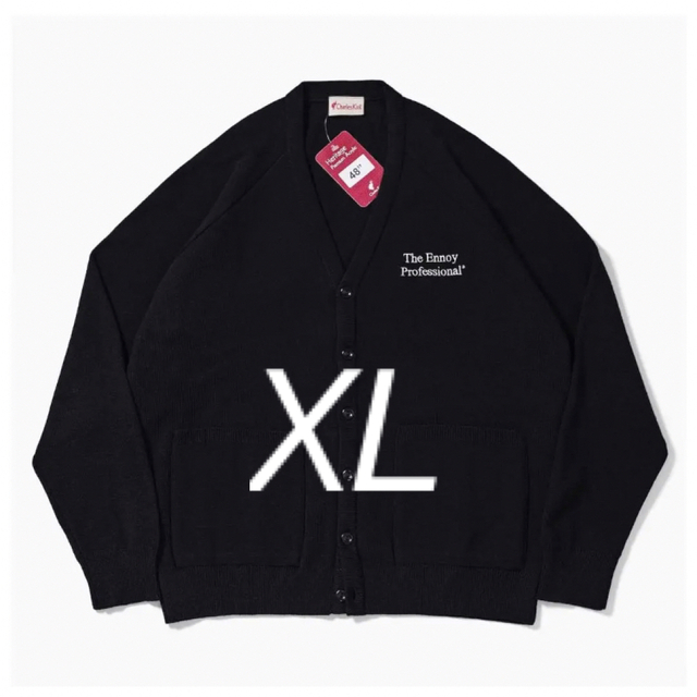 カーディガンXL ennoy BUTTON CARDIGAN BLACK エンノイ