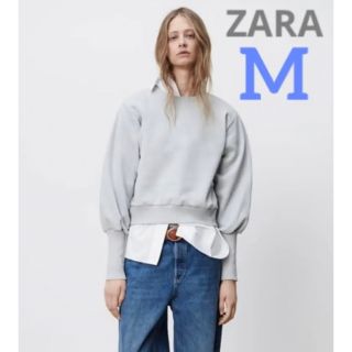 ザラ(ZARA)の新品ZARA バルーンスリーブスウェットシャツM(トレーナー/スウェット)