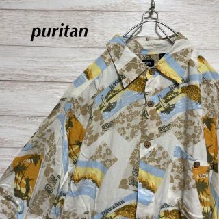 puritan アロハシャツ レーヨンシャツハワイ 古着 総柄(シャツ)