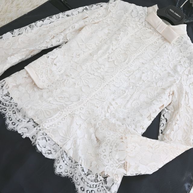 ☆DOLCE&GABBANA☆未使用☆総レース☆おリボン☆ジャケット-