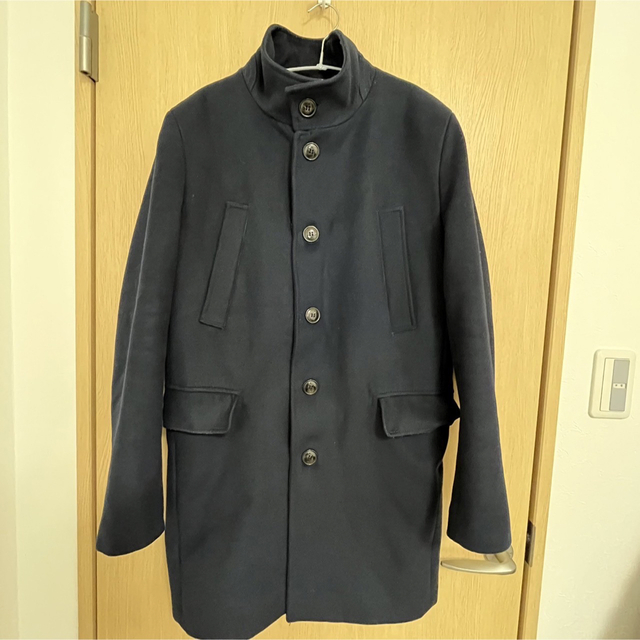 ZARA メンズ　コート　NAVY  スタンドカラー