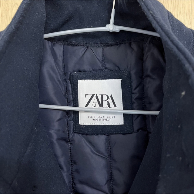 ZARA メンズ　コート　NAVY  スタンドカラー 3