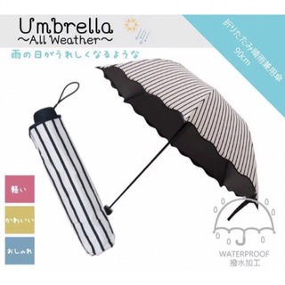 折りたたみ 日傘 雨傘 UVカット 遮光 遮熱 晴雨兼用 撥水 ストライプ 黒(傘)