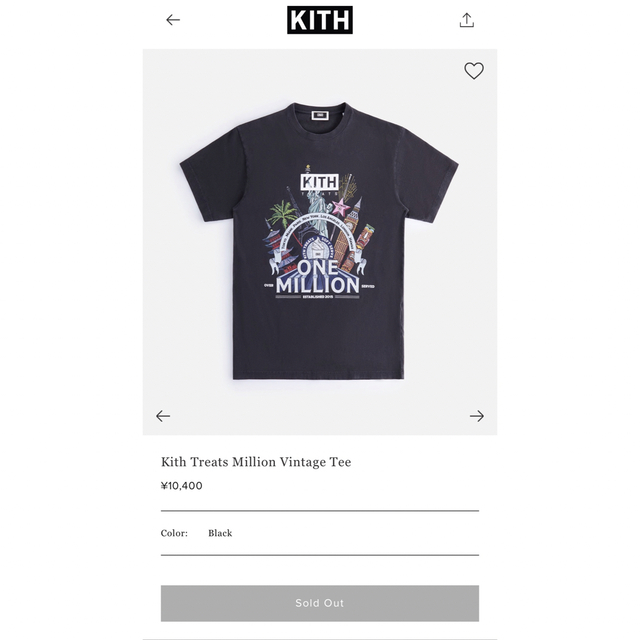 KITH(キス)のKITH TREATS Million Vintage Tee Mサイズ メンズのトップス(Tシャツ/カットソー(半袖/袖なし))の商品写真