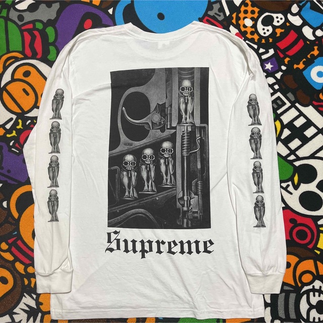 Supreme L/S tee tシャツ　ロンt L コラボ　グラフィック