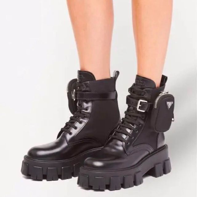 値下げ】 PRADA - PRADA モノリス コンバットブーツ ブーツ