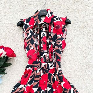 A4等級以上 【美品】kate spade 総柄ペプラムワンピース 0 S