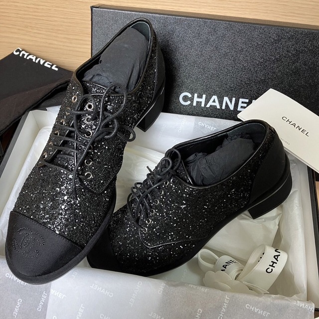 CHANEL シャネル レースアップシューズ - フラットシューズ