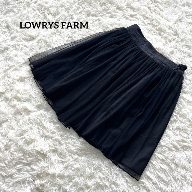 LOWRYS FARM(ローリーズファーム)のLOWRYS FARM ローリーズファーム　ミニスカート　チュールスカート　黒 レディースのスカート(ミニスカート)の商品写真