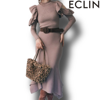 エクラン(ECLIN)の【ECLIN】オープンショルダーフリルニット　ニットフレアスカート(セット/コーデ)