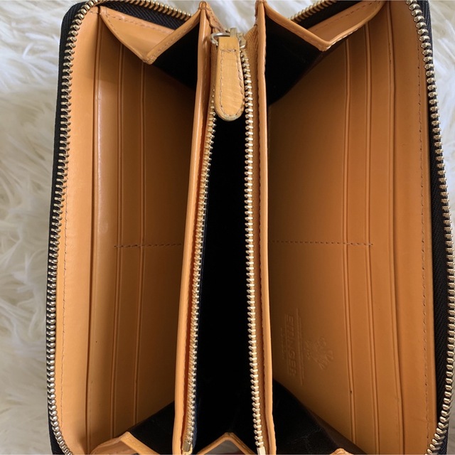 極美品)ETTINGER 長財布 ラウンドファスナー 牛革 黄色 レザー お歳暮