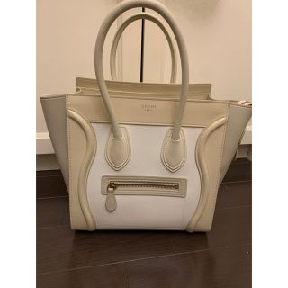 セリーヌ(celine)のセリーヌ ラゲージ マイクロ ホワイト ベージュ(ハンドバッグ)