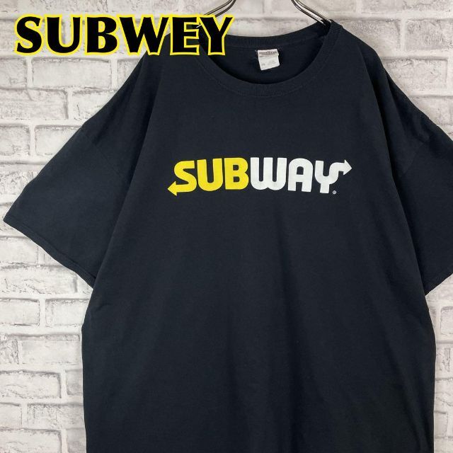【3XL】SUBWAY サブウェイ 企業Tシャツ半袖センターロゴプリント 輸入品