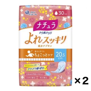 ナチュラ さら肌さらり 30cc 羽なし 20.5cm 吸水ナプキン 24枚×2(日用品/生活雑貨)