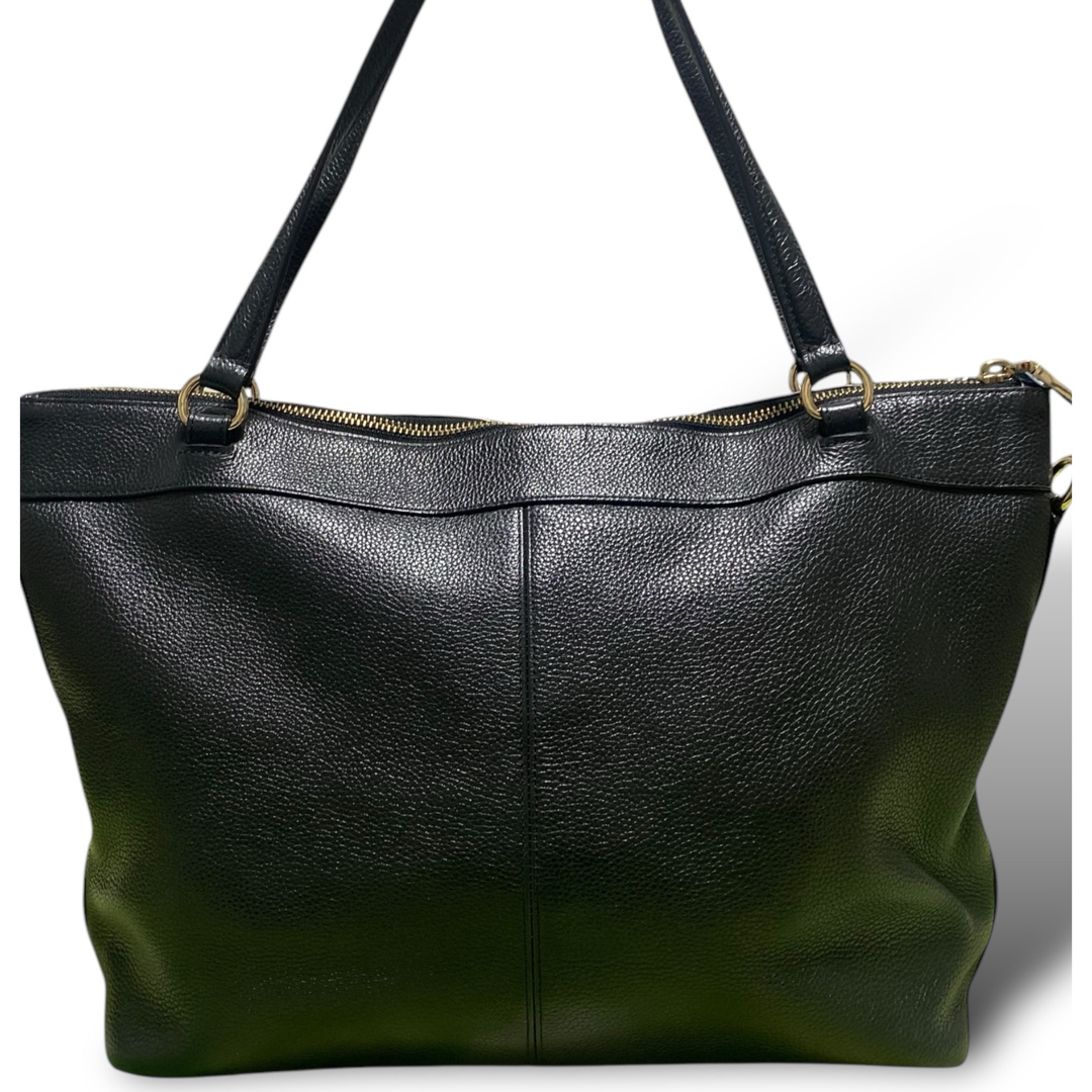 coachコーチ レザートートバッグ レザーハンドバッグ ブラック黒 金