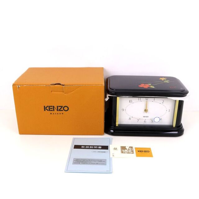ケンゾー 置き時計 ジュエリーボックス オルゴール付 漆塗り 未使用 動作未確認 ブランド クロック レディース ブラック KENZO