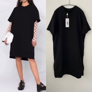 エムエムシックス(MM6)の【新品】MM6 MaisonMargiela  刺繍ロゴ スウェットワンピース(ひざ丈ワンピース)