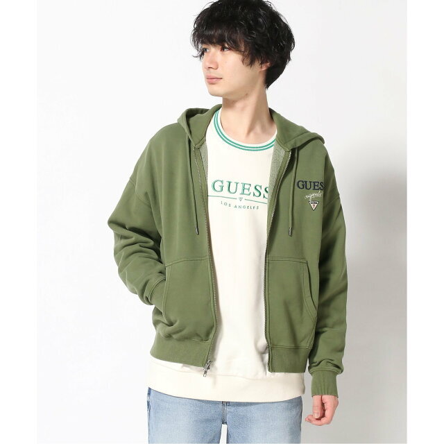 【オリーブ(F8DZ)】(M)Washed Zip-Up Hoodie