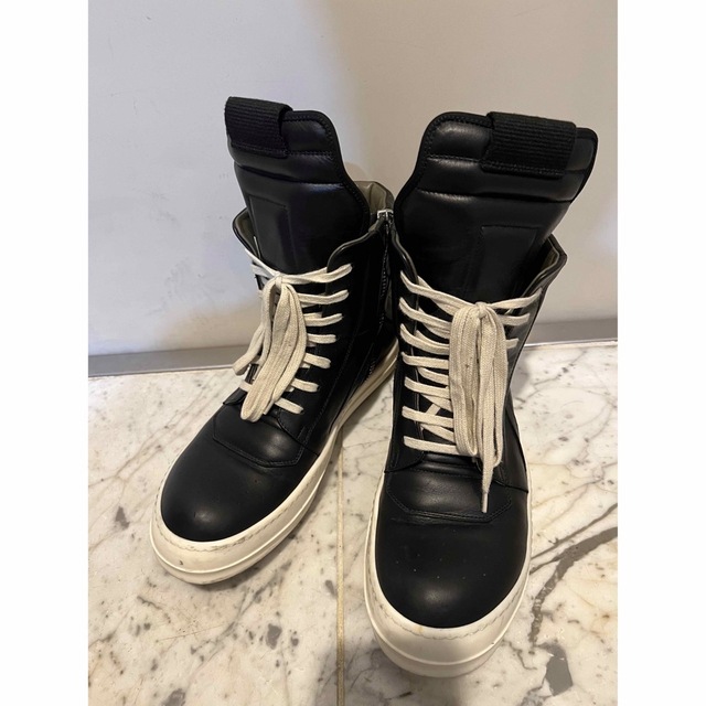 Rick Owens(リックオウエンス)のRick Owens Black Geobasket Sneakers メンズの靴/シューズ(スニーカー)の商品写真