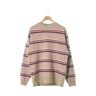 ビームス(BEAMS)のBEAMS ビームス スウェット M ベージュx紺xオレンジ等(ボーダー) 【古着】【中古】(スウェット)