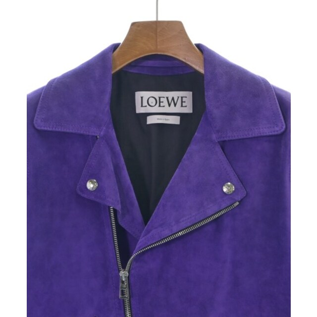 LOEWE(ロエベ)のLOEWE ロエベ ライダース 36(XS位) 紫 【古着】【中古】 レディースのジャケット/アウター(ライダースジャケット)の商品写真